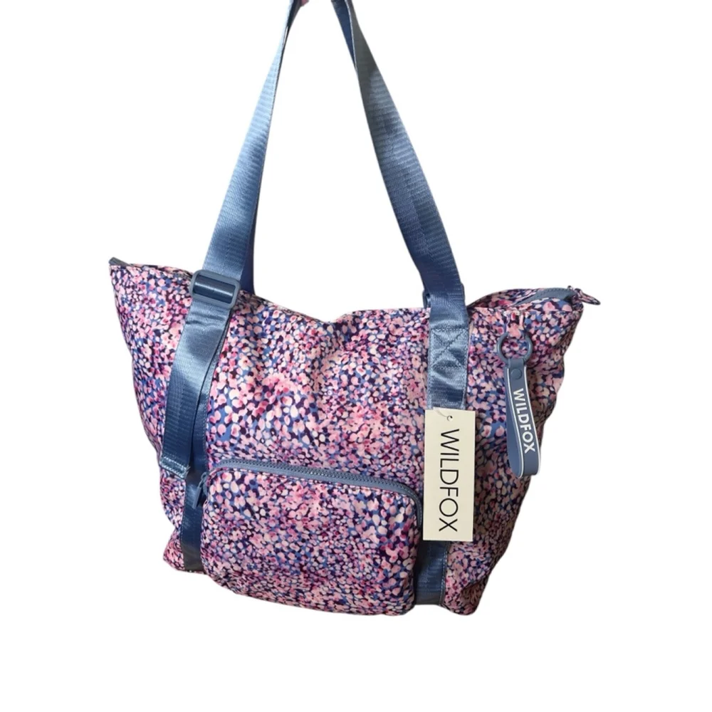 Wildfox Tote Violet Purple w/ blue straps 19in‎ X 15 in